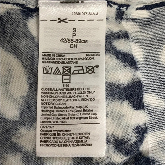 Banana Republic Stretch Cotton Blue Print Cardigan - Picture 5 of 8